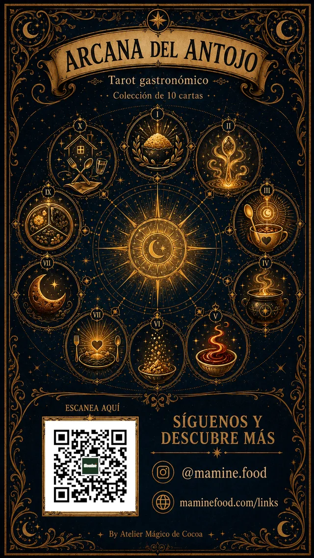 Reverso de la colección Arcana del Antojo