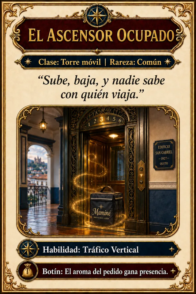 Tarjeta El Ascensor Ocupado de Los traviesos del delivery