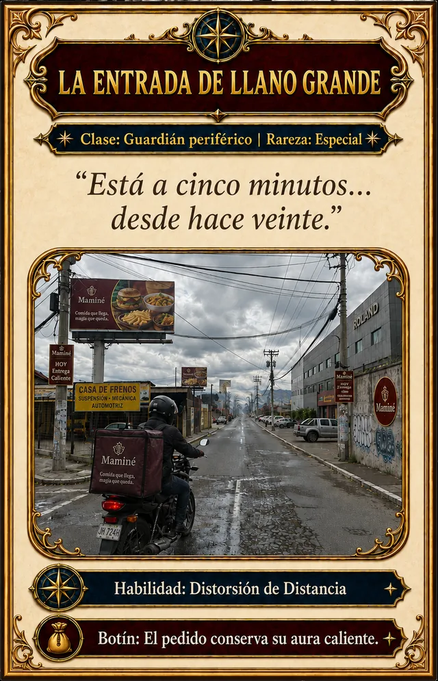 Tarjeta La Entrada de Llano Grande de Los traviesos del delivery