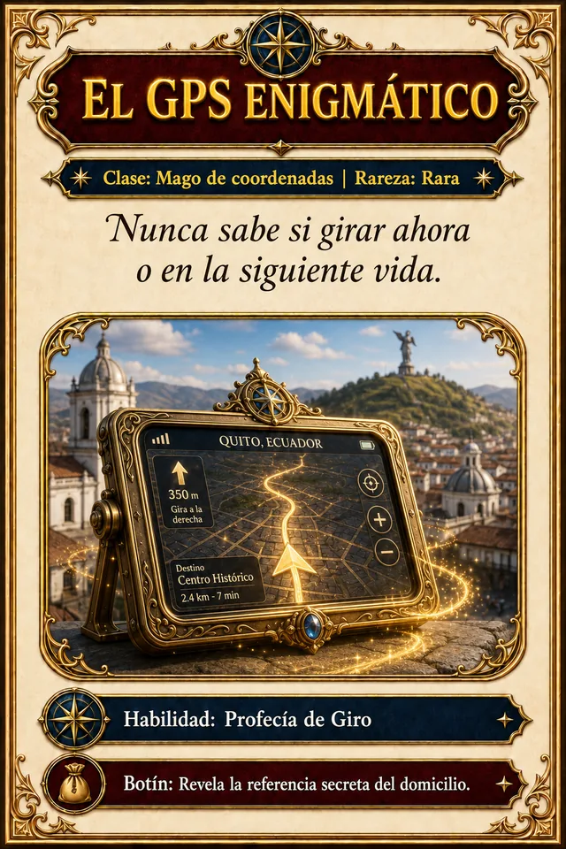 Tarjeta El GPS Enigmático de Los traviesos del delivery