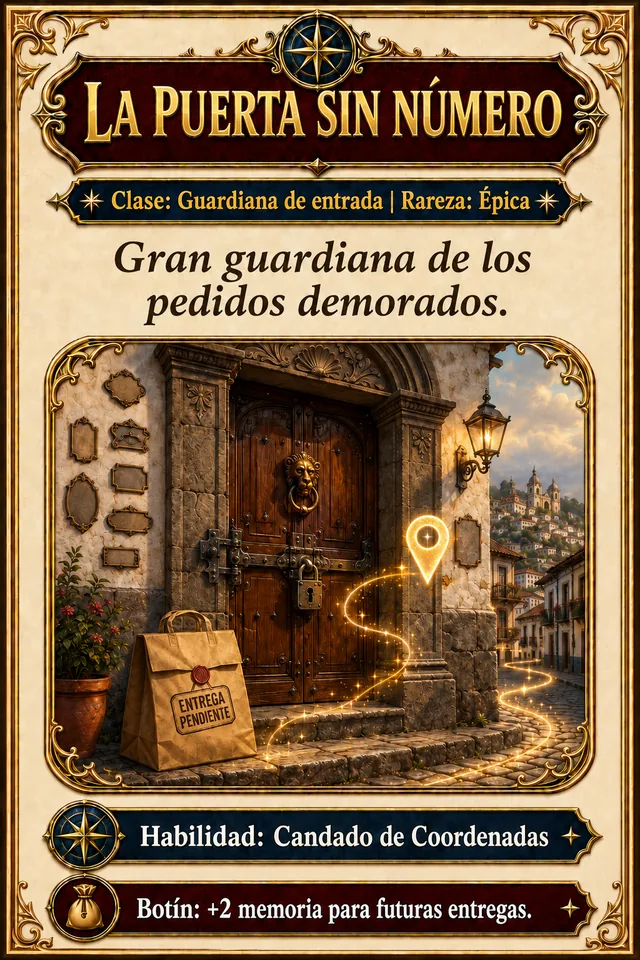 Tarjeta La Puerta sin Número de Los traviesos del delivery