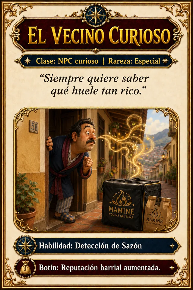 Tarjeta El Vecino Curioso de Los traviesos del delivery
