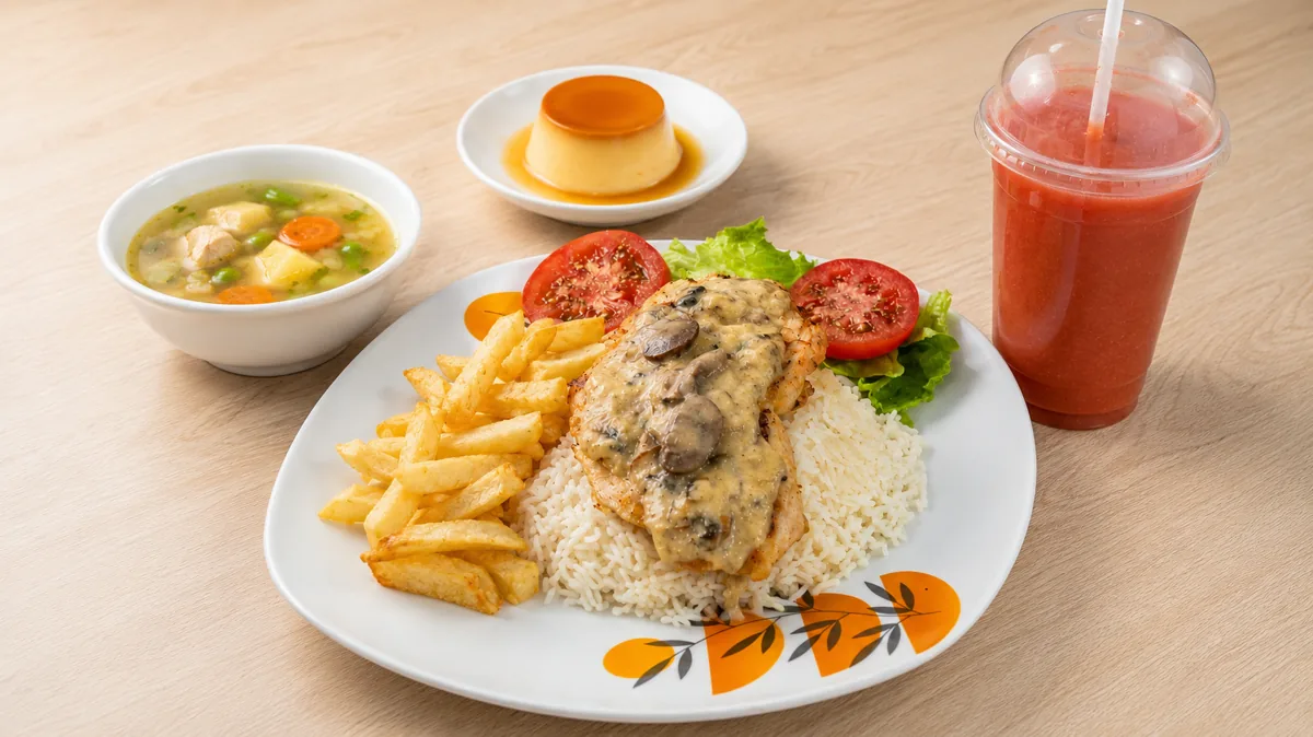 Combo Maminé: Pollo + Sopa + Postre + Jugo